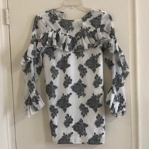 Misguided floral dress with ruffles